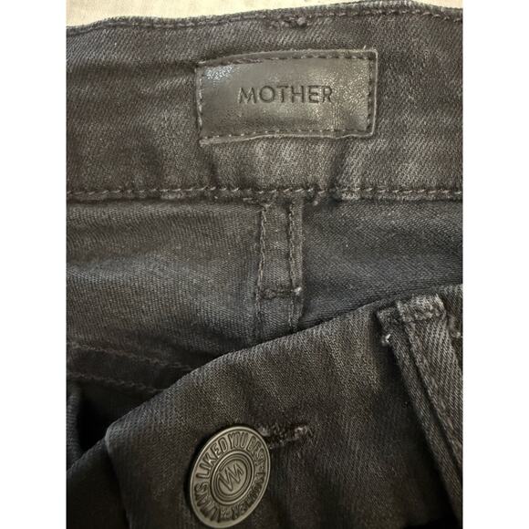 MOTHER DENIM Looker Ankle Fray Women's Black Distressed Jeans Sz 25 - Picture 4 of 9